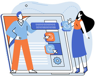 application testing metaphor software vector image
