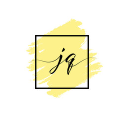 Calligraphic lowercase letters j and q vector