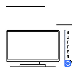 computer monitor buffering screen with progress vector image