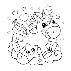 cute pony coloring book, little pony coloring book for kids, template,  vector illustration, line 25660005 Vector Art at Vecteezy