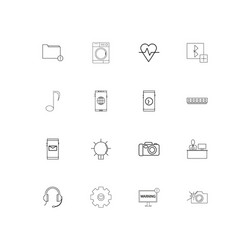 devices linear thin icons set outlined simple vector image