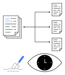 document organization process with workflow vector image