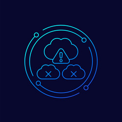 error in a cloud service icon linear design vector image