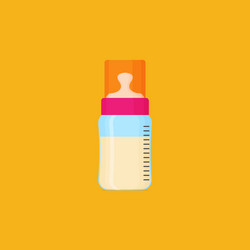 Baby bottle milk line Royalty Free Vector Image