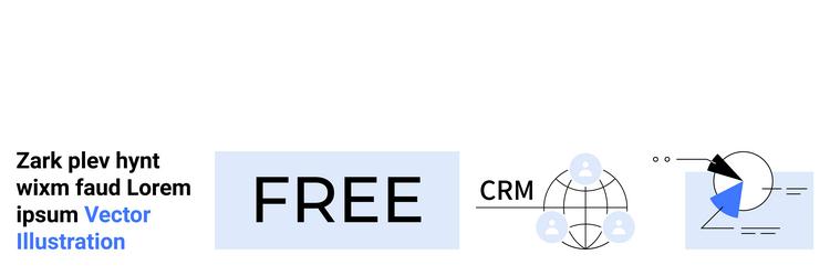 free crm and data management with network globe vector image
