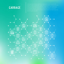 Garbage concept in honeycombs vector