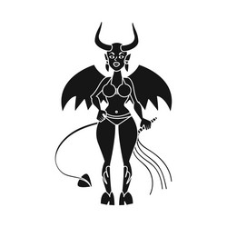 isolated object devil and girl icon set vector image