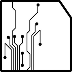 isolated processor design vector image