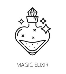 magic elixir witchcraft and thin line icon vector