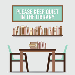 reading seats in front of a bookcase vector image