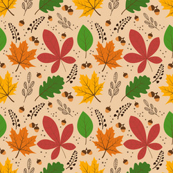 seamless pattern with autumn elements vector image