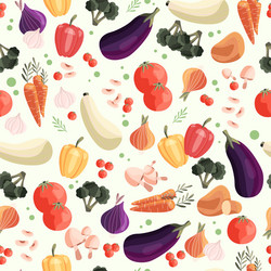 seamless pattern with colorful vegetables vector image