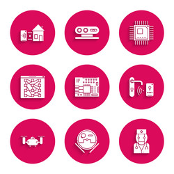 set printed circuit board pcb doctor digital vector