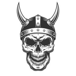 Viking Skull in Helmet Vector Image