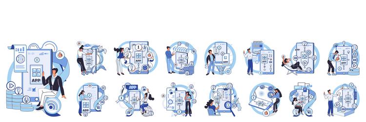 application testing metaphor software vector image