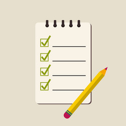 Checklist Notepad with Pencil vector image
