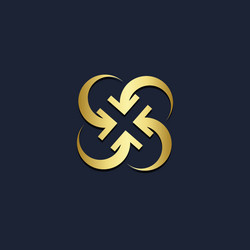 Round arrow business gold logo Royalty Free Vector Image