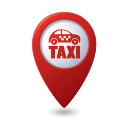 map pointer with taxi icon vector image