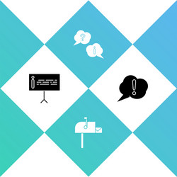 set information open mail box question vector image
