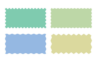 set of empty color frame with postage stamp style vector image