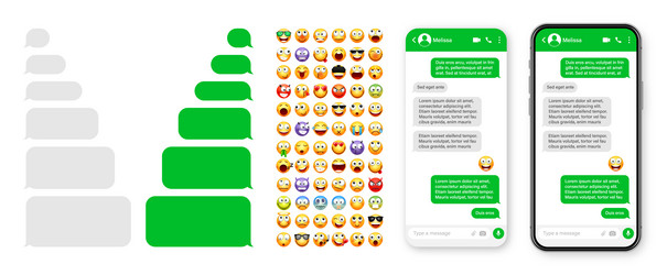 smartphone messaging app user interface design vector image