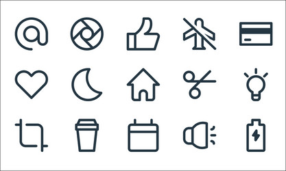 user interface line icons linear set quality vector image