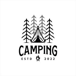 vintage camping and outdoor adventure emblems Vector Image