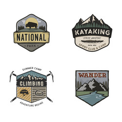Vintage Camping & Travel Logos Vector Image