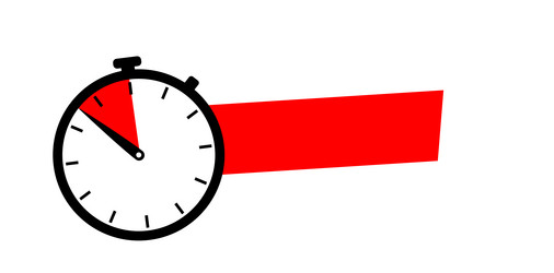 clock with empty red ribbon vector image