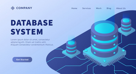 database system concept with big data environment vector image