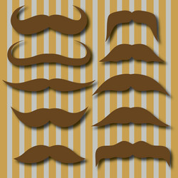 Different types of mustaches retro style vector