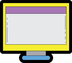 line color computer technology with screen vector image