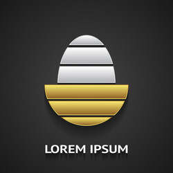 logo template in shape of golden egg vector image