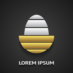 logo template in shape of golden egg vector