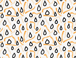 Marker drawn orange scribbles and black water vector