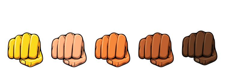 punching fist front view various set vector image
