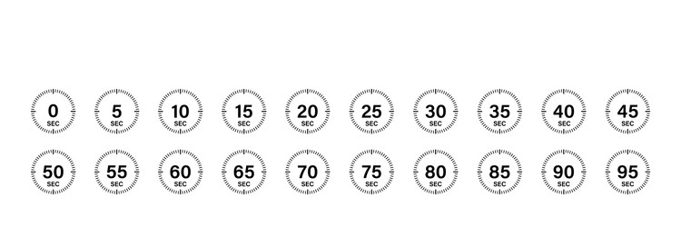 Timer chronometer countdown set isolated vector