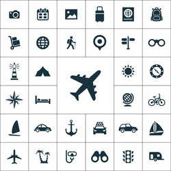 Travel icons universal set for web and ui vector