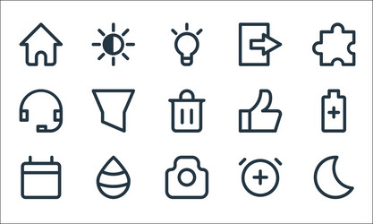 user interface line icons linear set quality vector image
