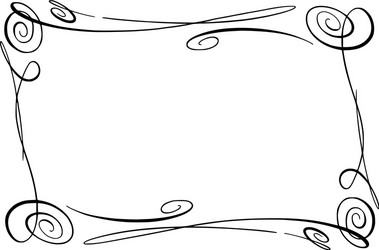 flourish frame rectangle with squiggles vector image