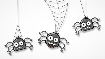 isolated spooky spider web in a fun way vector image