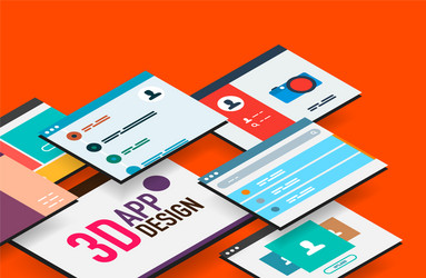 isometric app concept vector image