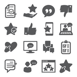 review icons set on white background vector image