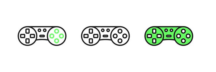 set line game controller or joystick vector image