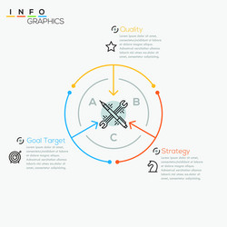 Thin line minimal arrow business cycle template vector