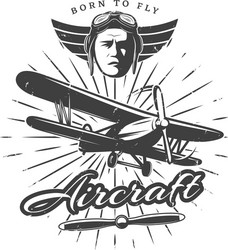 Vintage Airplane Label Vector Image