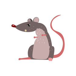 angry grey mouse cute rodent character vector