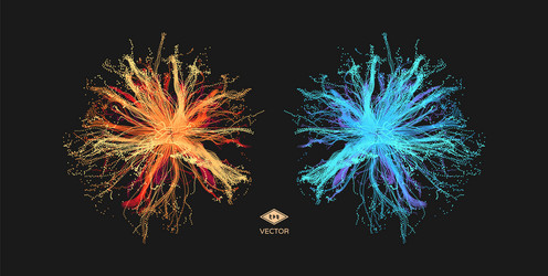 array with dynamic particles 3d technology style vector image