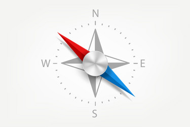 compes with red and blue arrows 3d object vector image