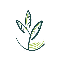 Green leaf label Royalty Free Vector Image - VectorStock